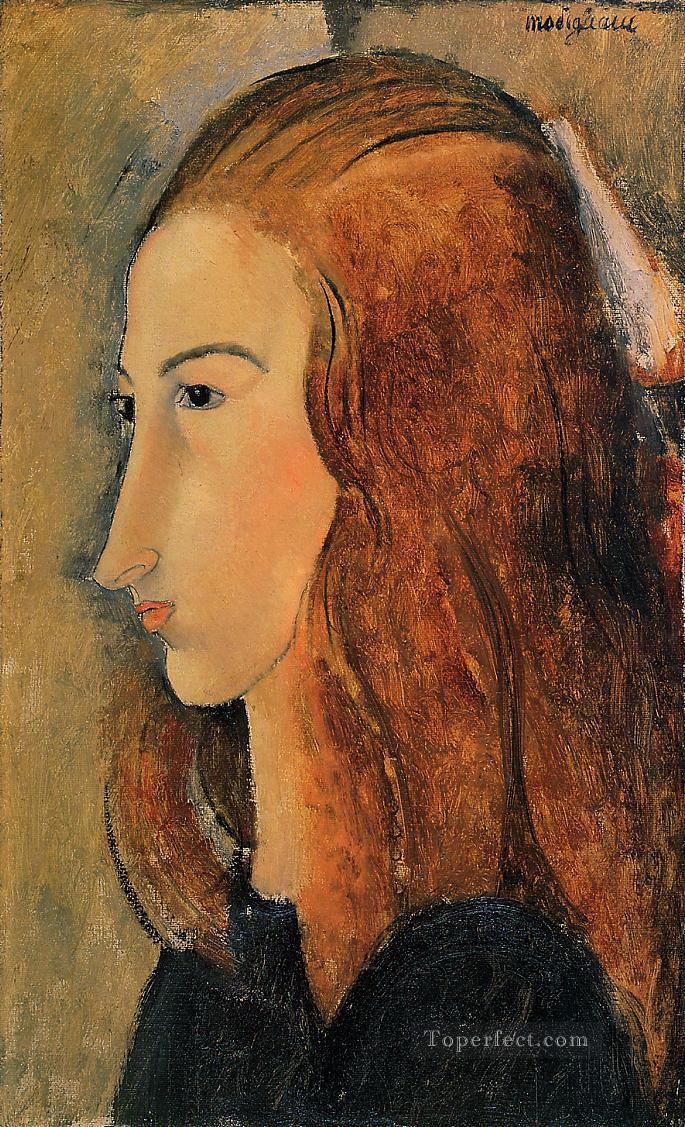 portrait of jeanne hebuterne 1918 Amedeo Modigliani Oil Paintings